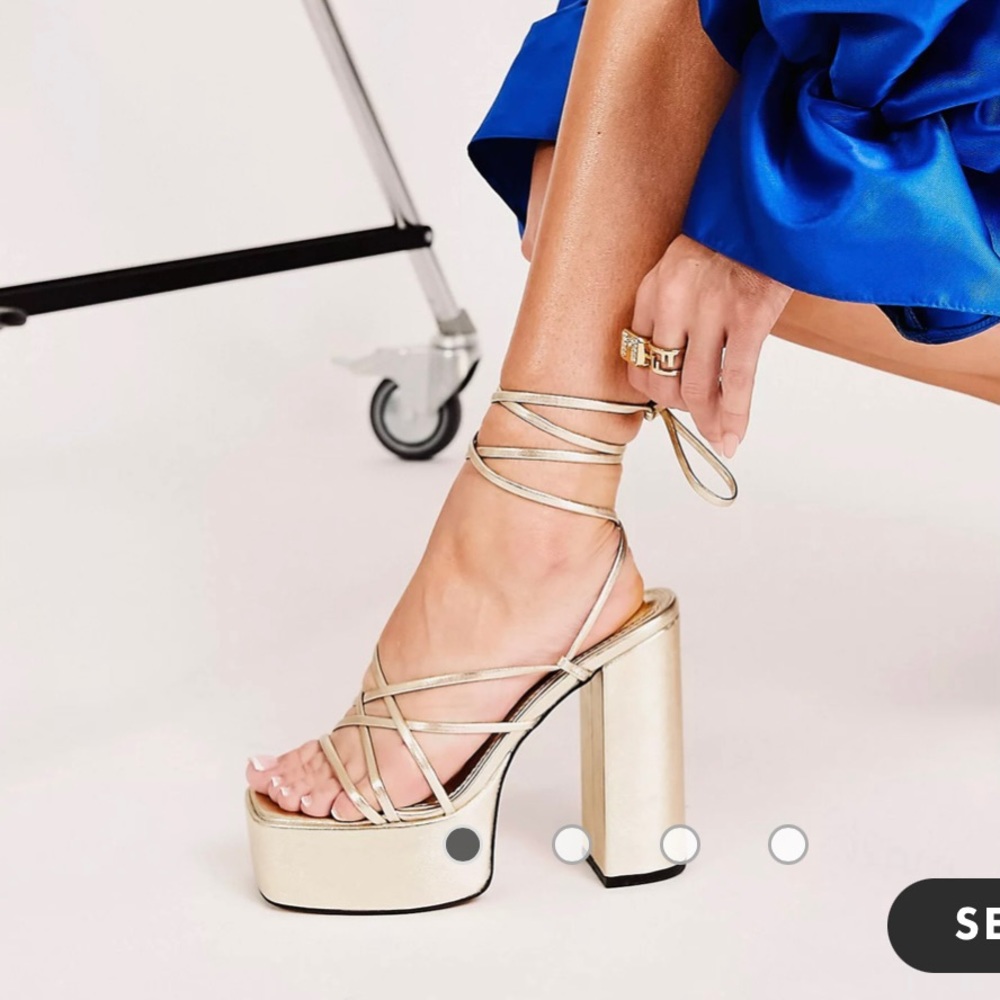 NWT ASOS Nanon Strappy Platform Heeled Sandals